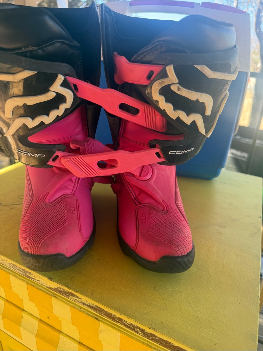 Fox Kids Pink and Black COMP Motocross Boots